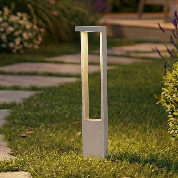 Lindby Bornă luminoasă LED pentru alee Lonete, albă, înălțime 65 cm, IP65, Alb, Aluminiu, Modern