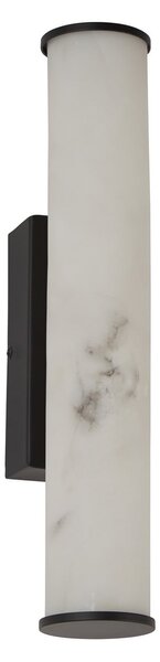 Searchlight Aplică LED pentru baie Wales negru/marmorat 35 cm oțel/rășină, reglabil, Violet, Baie, Metal