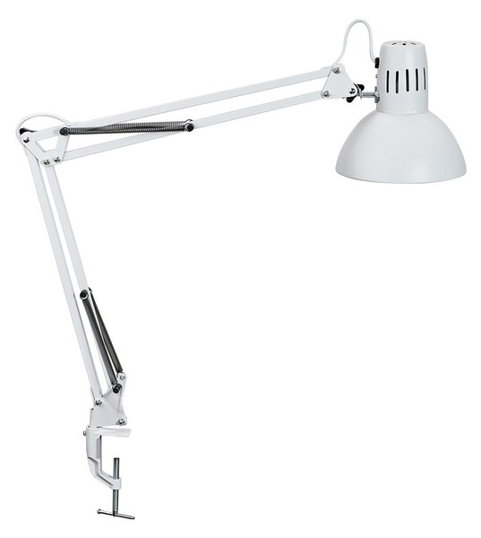 Maul Lampă cu clemă LED MAULstudy, albă, oțel, înălțime 44 cm, E27, Alb, Studiu / Birou, Metal, Birou de masă