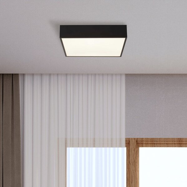 Searchlight Plafonieră LED pentru baie Zeus, negru, lungime 30 cm, metal, Negru, Baie, Aluminiu, Modern