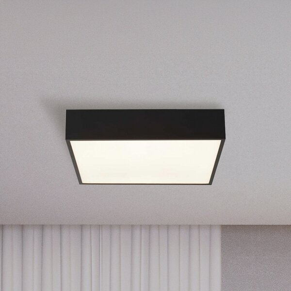 Searchlight Plafonieră LED pentru baie Zeus, negru, lungime 30 cm, metal, Negru, Baie, Aluminiu, Modern