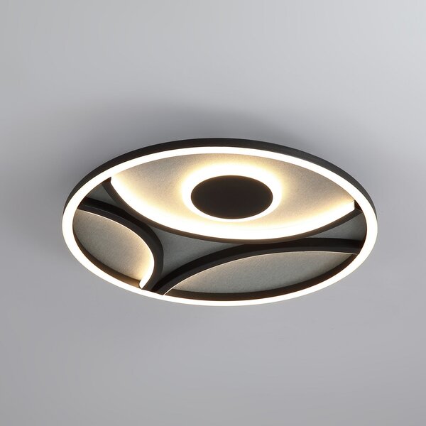 Searchlight Plafonieră LED Zendisc, motiv semicerc, Ø 39 cm, negru, reglabil, Negru, Camera de zi / sufragerie, Metal, Modern