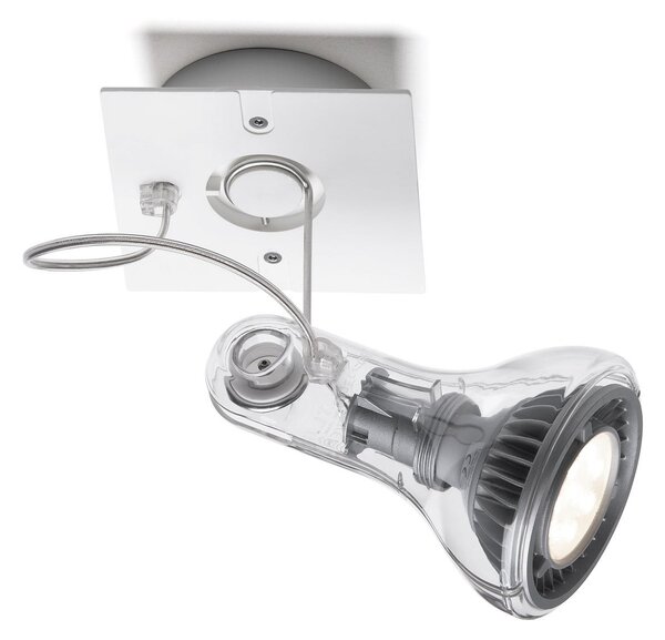MARSET Spot de perete Atlas, 2.700 K, Ø 11 cm, transparent, Transparent, Camera de zi / sufragerie, Plastic, Modern