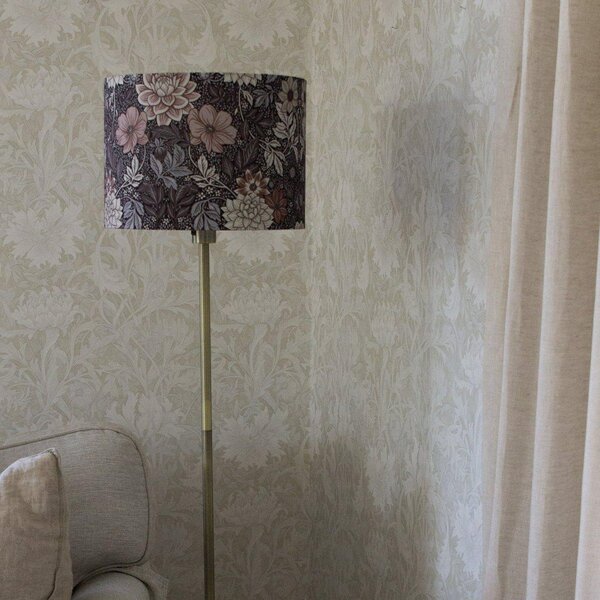 PR Home Lampadar Amy, Dahlia maro/auriu, înălțime 150 cm, textil, E27, Maro / Rugină, Camera de zi / sufragerie, Țesătură / Textil