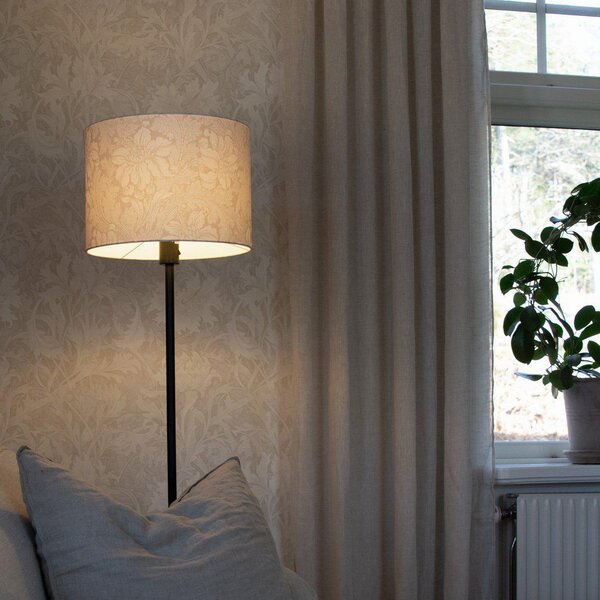 PR Home Lampadar Amy, bej/negru, înălțime 150 cm, textil, E27, Negru, Camera de zi / sufragerie, Țesătură / Textil