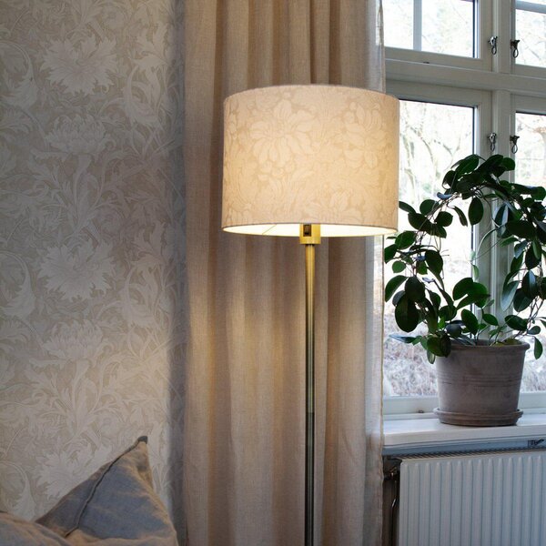 PR Home Lampadar Amy, bej/auriu, înălțime 150 cm, textil, E27, Auriu / Alamă, Camera de zi / sufragerie, Țesătură / Textil