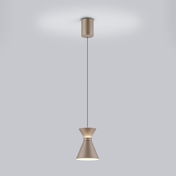 Helestra Lampă suspendată LED LUK, maro, 1 bec, dimabil, reglabil, Maro / Rugină, Bucătărie, Aluminiu