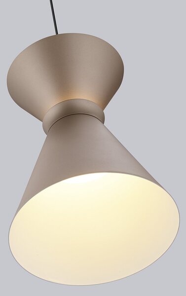 Helestra Lampă suspendată LED LUK, maro, 1 bec, dimabil, reglabil, Maro / Rugină, Bucătărie, Aluminiu