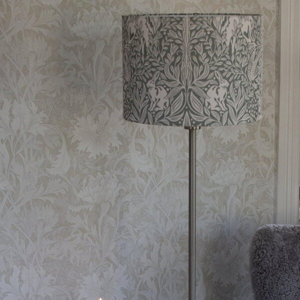 PR Home Lampadar Amy, Eldertree verde/gri, înălțime 150 cm, E27, Gri, Camera de zi / sufragerie, Țesătură / Textil