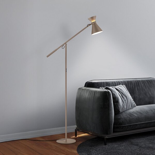 Helestra Lampadar LED LUK, maro, dimabil, înălțime reglabilă, reglabil, Maro / Rugină, Studiu / Birou, Aluminiu