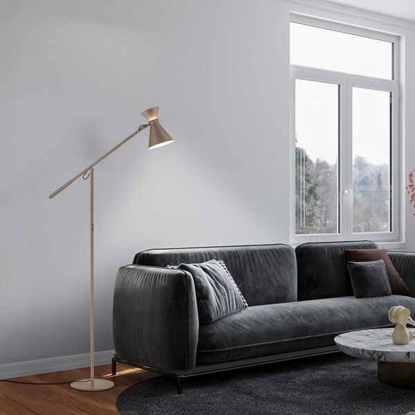 Helestra Lampadar LED LUK, maro, dimabil, înălțime reglabilă, reglabil, Maro / Rugină, Studiu / Birou, Aluminiu