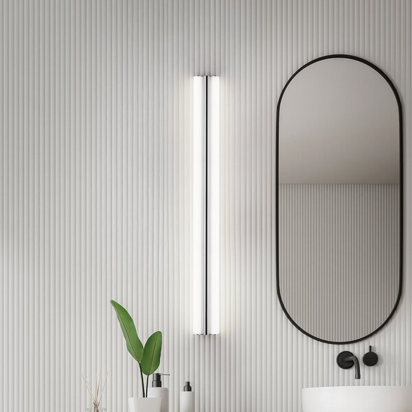 Helestra Lampa cu oglindă LED LOOM, lungime 90 cm, crom, IP44, Metalic, Baie, Metal