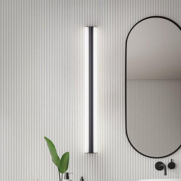 Helestra Lampa cu oglindă LED LOOM, lungime 90 cm, negru, IP44, Negru, Baie, Metal