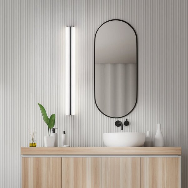 Helestra Lampa cu oglindă LED LOOM, lungime 90 cm, crom, IP44, Metalic, Baie, Metal