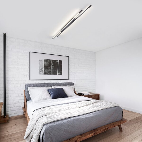 Helestra Plafonieră LED LEDA, gri titan, 150 cm, dimabil, reglabil, Gri, Studiu / Birou, Aluminiu