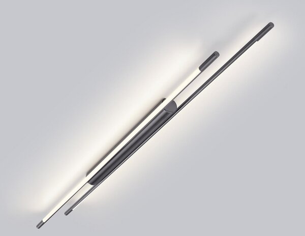 Helestra Plafonieră LED LEDA, gri titan, 150 cm, dimabil, reglabil, Gri, Studiu / Birou, Aluminiu