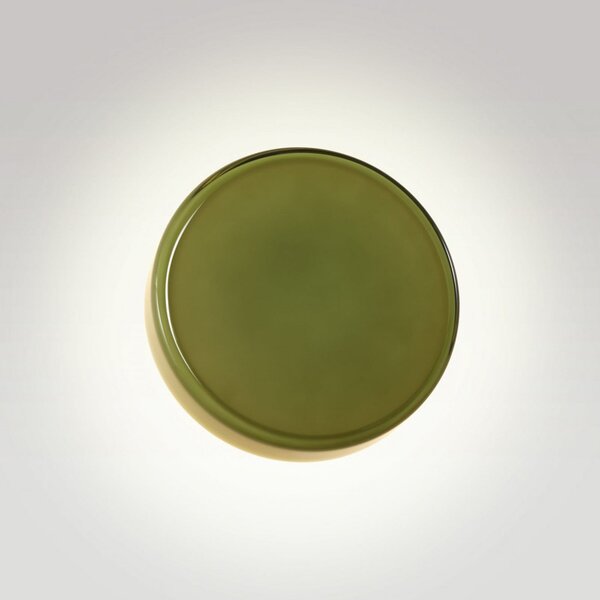 MARSET Aplică LED Caramel, verde, Ø 28 cm, TRIAC, sticlă, reglabil, Verde, Camera de zi / sufragerie, Sticlă, Design