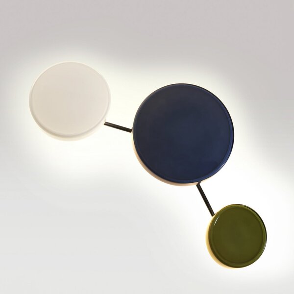 MARSET aplică de perete LED Caramel, verde, Ø 22 cm, TRIAC, sticlă, reglabil, Verde, Camera de zi / sufragerie, Sticlă, Design