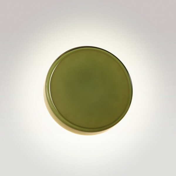 MARSET aplică de perete LED Caramel, verde, Ø 22 cm, TRIAC, sticlă, reglabil, Verde, Camera de zi / sufragerie, Sticlă, Design