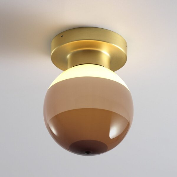 MARSET aplică de perete LED Dipping Light A2, maro/alamă, reglabil, Maro / Rugină, Camera de zi / sufragerie, Metal, Design, glob