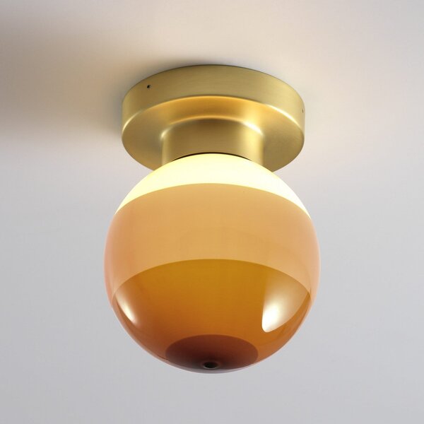 MARSET aplică de perete LED Dipping Light A2, crem/alamă, reglabil, Bej, Camera de zi / sufragerie, Metal, Design, glob