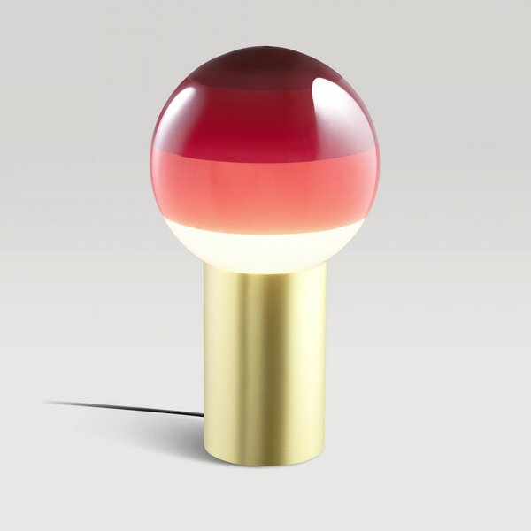MARSET Lampa de masă Dipping Light, înălțime 22 cm, roșu/alamă, Roșu, Camera de zi / sufragerie, Sticlă, Design