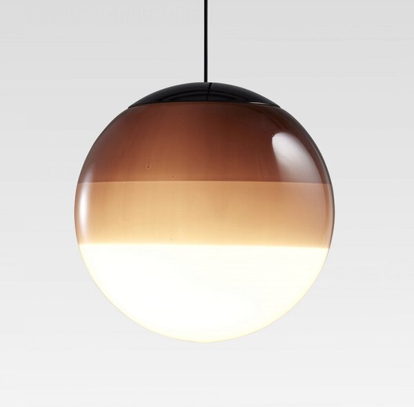 MARSET Lampă suspendată LED Dipping Light, Ø 13 cm, maro, reglabil, Maro / Rugină, Camera de zi / sufragerie, Sticlă, Design, glob