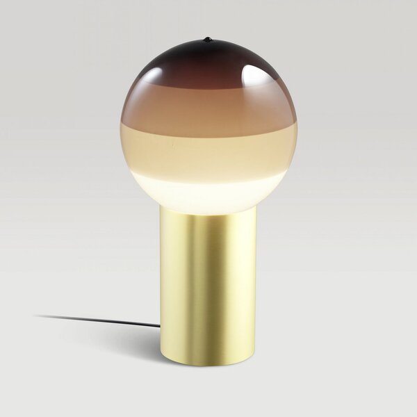 MARSET Lampa de masă Dipping Light, înălțime 22 cm, maro/alamă, Maro / Rugină, Camera de zi / sufragerie, Sticlă, Design
