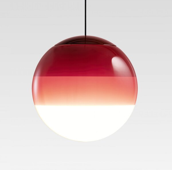 MARSET Lampă suspendată LED Dipping Light, Ø 13 cm, roșu burgund, reglabil, Roșu, Camera de zi / sufragerie, Sticlă, Design, glob