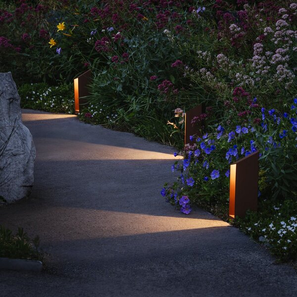 MARSET Lampă cu soclu LED Domus Înălțime 26 cm, aluminiu maro ruginiu, reglabil, Maro / Rugină, Aluminiu, Design