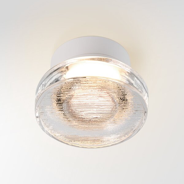 MARSET Lampă LED pentru exterior Roc, Ø 17 cm, alb/translucid, reglabil, Alb, Aluminiu, Design