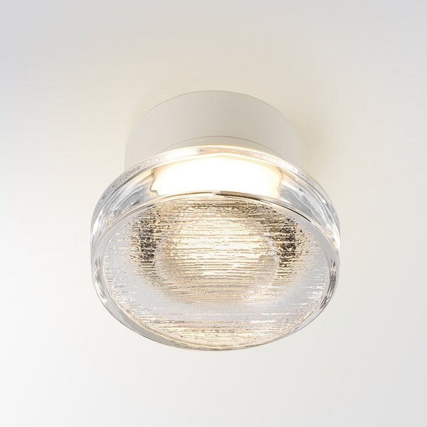 MARSET Lampă LED pentru exterior Roc, Ø 14 cm, alb/translucid, reglabil, Alb, Aluminiu, Design