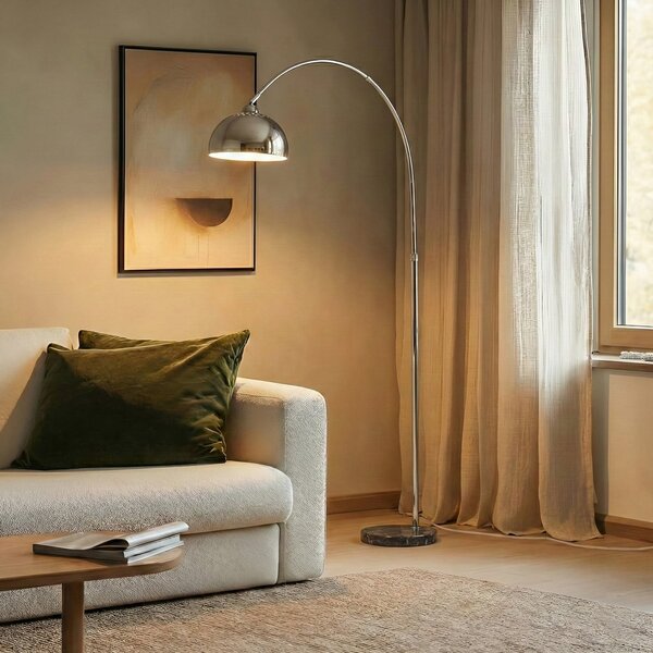 Lampadar Lindby, Tonka, Metalic, Camera de zi, Metal, Modern