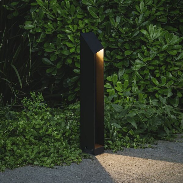 MARSET Lampă cu soclu LED Domus, înălțime 55 cm, negru, aluminiu, reglabil, Negru, Aluminiu, Design