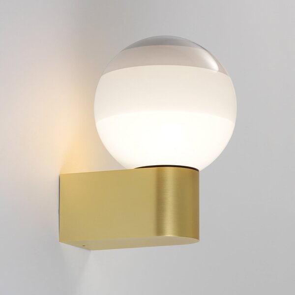 MARSET aplică de perete LED Dipping Light A1, alb/auriu, reglabil, Auriu / Alamă, Camera de zi / sufragerie, Metal, Design, glob