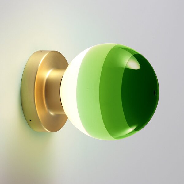 MARSET aplică de perete LED Dipping Light A2, verde/auriu, reglabil, Verde, Camera de zi / sufragerie, Metal, Design, glob