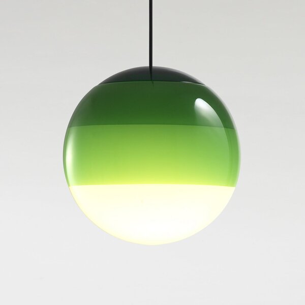 MARSET Lampă suspendată LED Dipping Light Ø 13 cm verde, reglabil, Verde, Camera de zi / sufragerie, Sticlă, Design, glob