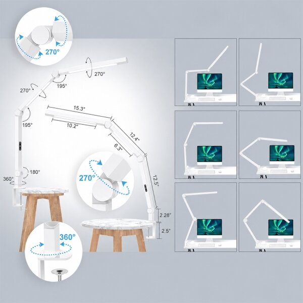 Brilagi-LED Lampă de masă tactilă reglabilă VARIO LED/12W/230V 3000-6500K albă