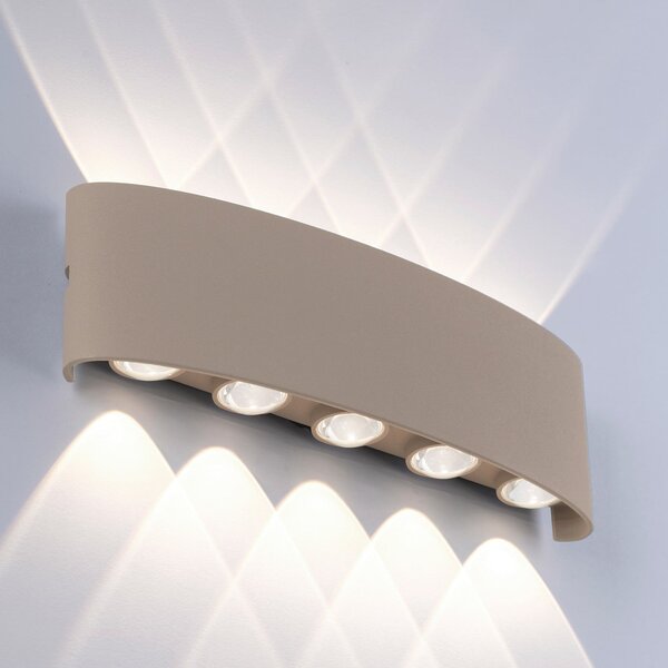 Paul Neuhaus Lampă LED pentru exterior Carlo, 27 cm, culoare nisip, Bej, Aluminiu, Modern