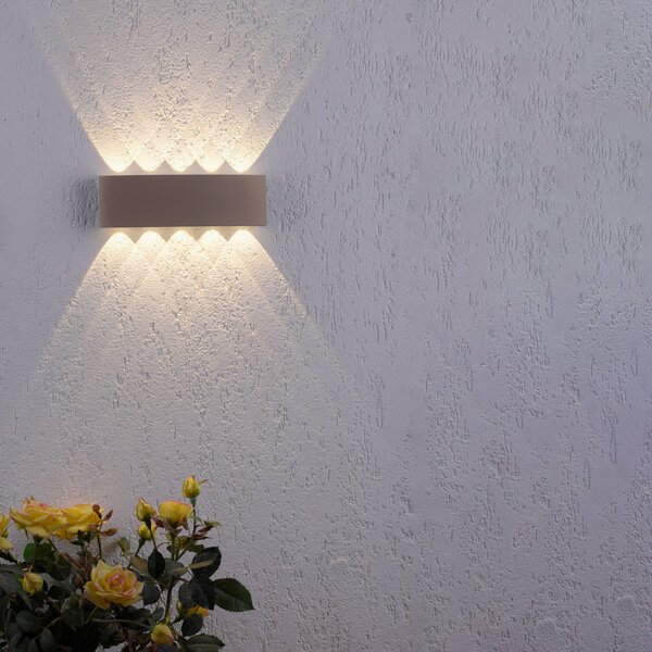 Paul Neuhaus Lampă LED pentru exterior Carlo, 27 cm, culoare nisip, Bej, Aluminiu, Modern