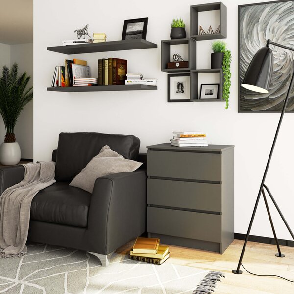 Comodă cu sertare Kalista II (grafit). Promo -16%. 1152086