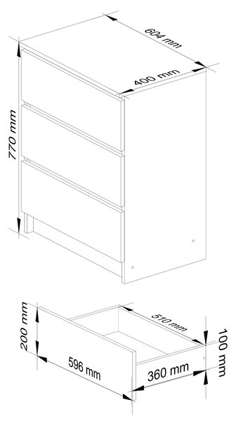 Comodă cu sertare Kalista II (grafit). Promo -16%. 1152086