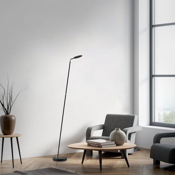 Paul Neuhaus lampadar LED Akku-Bente, negru, CCT, USB-C, reglabil, Negru, Studiu / Birou, Metal, Modern