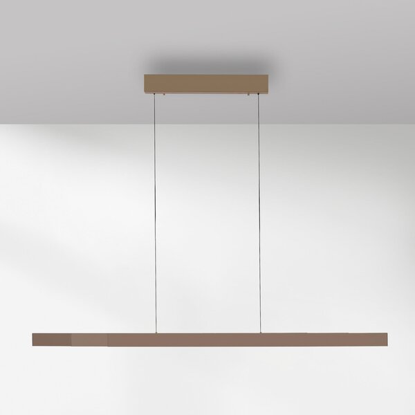 Paul Neuhaus lampă suspendată LED Adriana Square, bronz, sus/jos, reglabil, Bronz / Alamă Veche, Camera de zi / sufragerie, Aluminiu, Modern