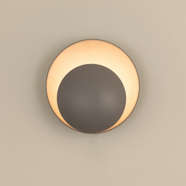 Globen Lighting Aplică de perete ORBIT, gri, metal, Ø 30 cm, Gri, Camera de zi / sufragerie, Metal, Modern