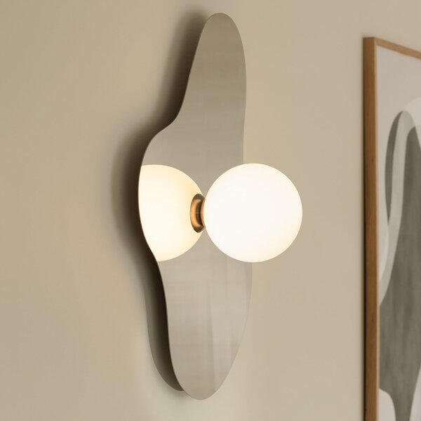 Globen Lighting Aplică de perete ILLUSION, crom, sticlă, 60 cm, Gri, Camera de zi / sufragerie, Sticlă, Modern