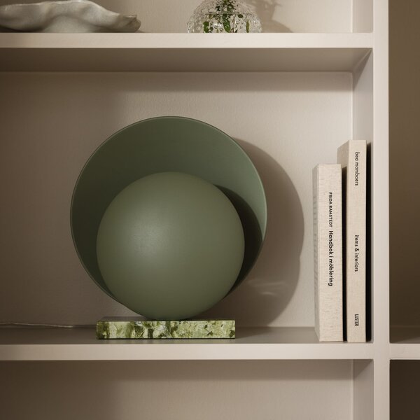 Globen Lighting Lampă de masă ORBIT, verde, marmură, înălțime 32 cm, Verde, Camera de zi / sufragerie, Piatră, Design