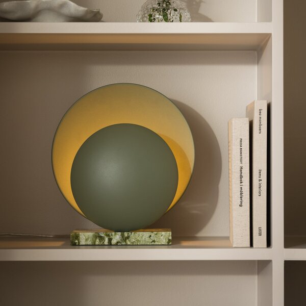 Globen Lighting Lampă de masă ORBIT, verde, marmură, înălțime 32 cm, Verde, Camera de zi / sufragerie, Piatră, Design