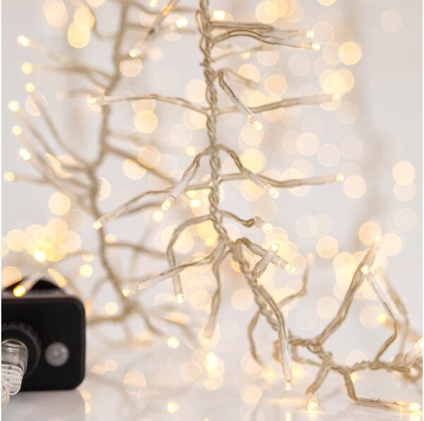 Ghirlandă LED pentru exterior CLUSTER 588 LED, 8 funcții, 8,5 m, IP44, alb cald