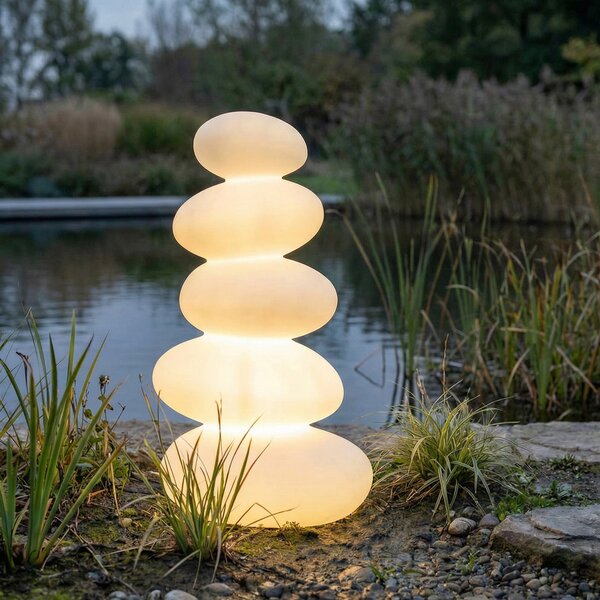 Lucande Lampa LED pentru terasă Soriel, albă, 72 cm, stepdim, IP54, reglabil, Alb, Plastic, Modern